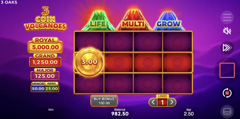 3 Coin Volcanoes Slot